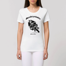 Charger l&#39;image dans la galerie, T-shirt 100 % coton bio Femme /Bio Woman T-shirt BASKCYCLETTE SKULL BIKER
