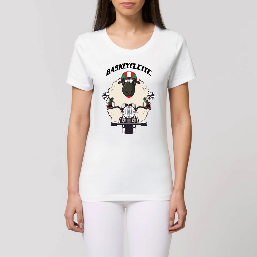 T-shirt Femme 100% Coton BIO BASKYSHEEP BIKEUSE