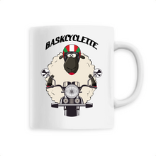 Charger l&#39;image dans la galerie, Mug anse colorée / Contrast Coffee Mug  BASKYSHEEP WOMAN BIKER
