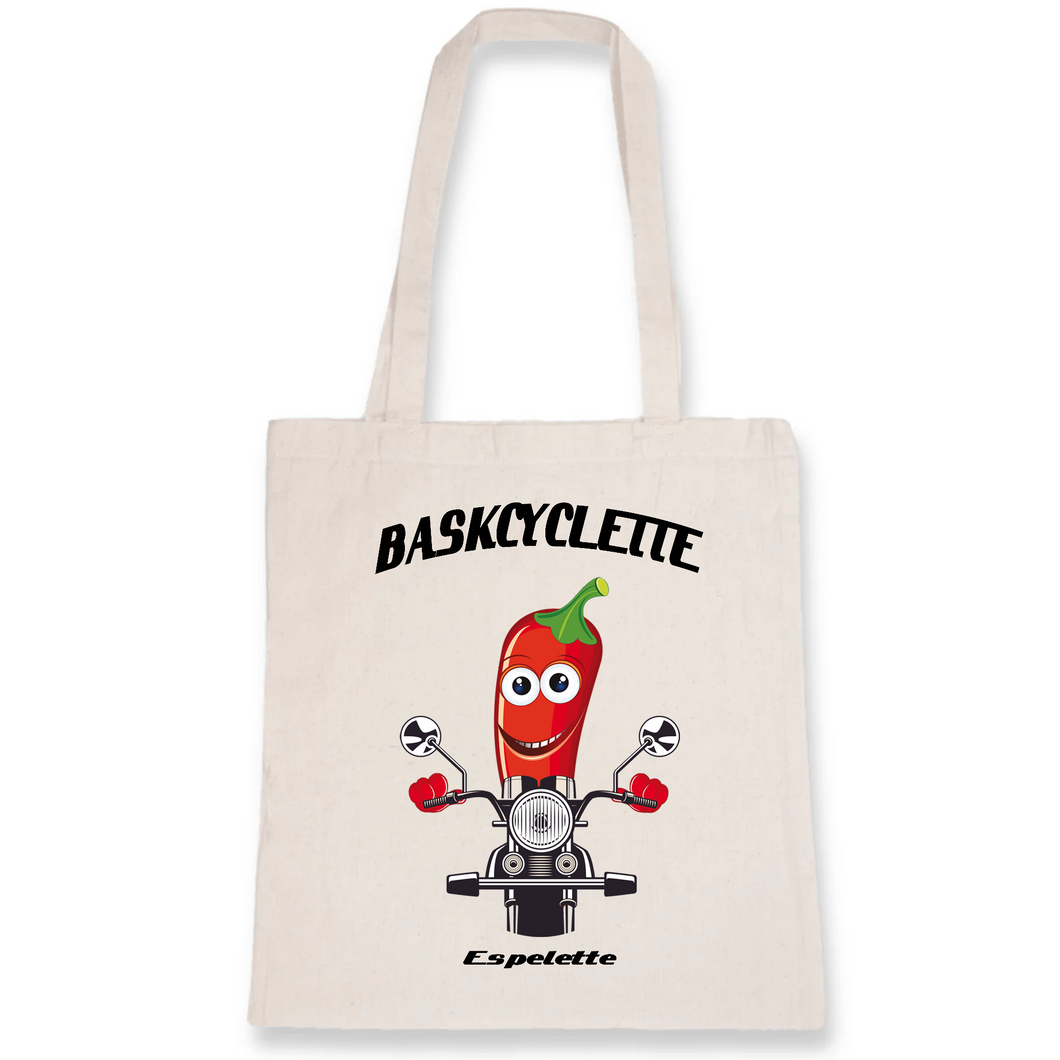 Eco Tote Bag 100% Coton Bio BASKCYCLETTE PIMENT D' ESPELETTE