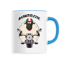 Charger l&#39;image dans la galerie, Mug anse colorée / Contrast Coffee Mug  BASKYSHEEP WOMAN BIKER
