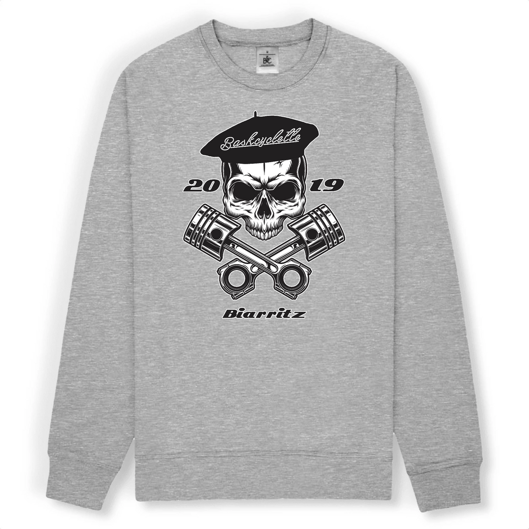 Sweat-shirt Bio Unisexe /Bio Unisex sweatshirt SKULL BASKCYCLETTE BIARRITZ