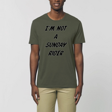 Charger l&#39;image dans la galerie, T-shirt Homme 100 % coton bio &quot;I&#39;M NOT A SUNDAY RIDER&quot;
