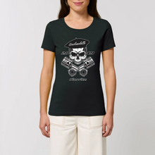 Charger l&#39;image dans la galerie, T-shirt Femme 100% Coton BIO SKULL BASKCYCLETTE
