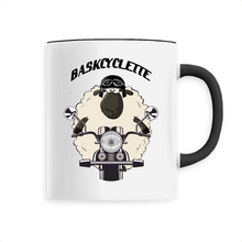 Charger l&#39;image dans la galerie, Mug anse colorée / Contrast Coffee Mug  BASKYSHEEP MAN BIKER
