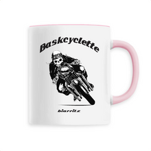 Charger l&#39;image dans la galerie, Mug anse colorée / Contrast Coffee Mug  BASKCYCLETTE SKULL BIKER
