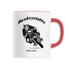 Charger l&#39;image dans la galerie, Mug anse colorée / Contrast Coffee Mug  BASKCYCLETTE SKULL BIKER
