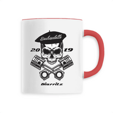 Charger l&#39;image dans la galerie, Mug anse colorée / Contrast Coffee Mug  BASKCYCLETTE SKULL BIARRITZ
