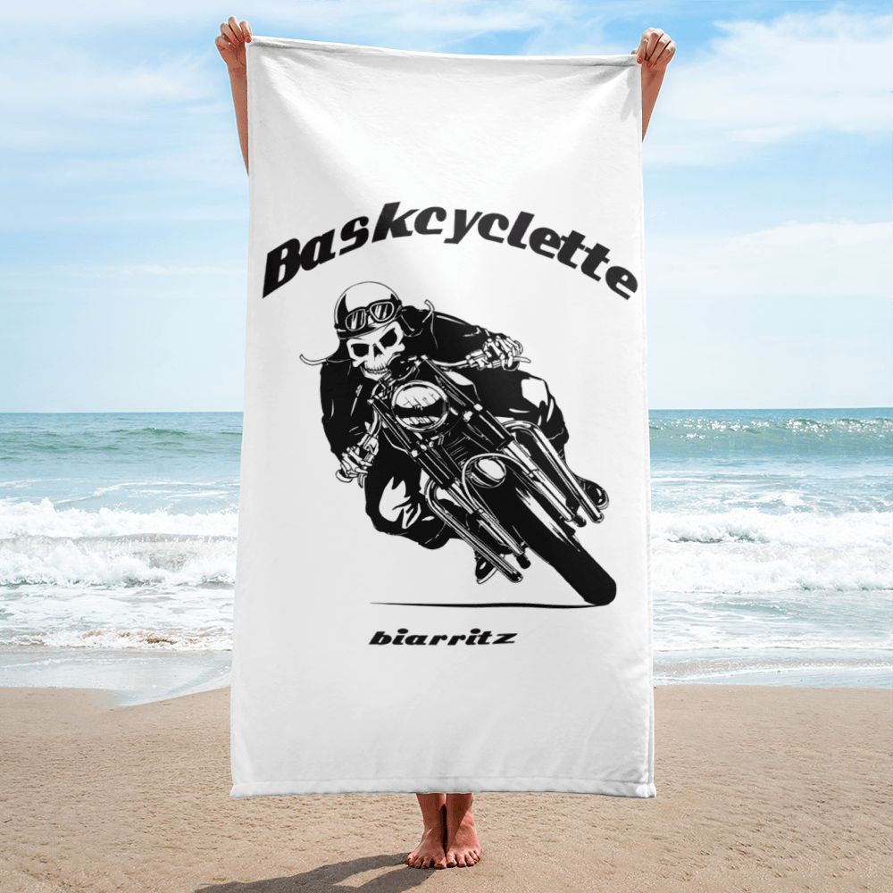 serviette de bain / Towel  LOGO SKULL BIKER BASKCYCLETTE