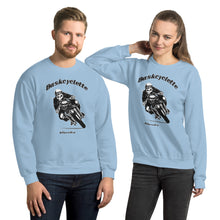 Charger l&#39;image dans la galerie, Sweat Unisexe à Col Rond / Unisex Sweatshirt  BASKCYCLETTE SKULL BIKER
