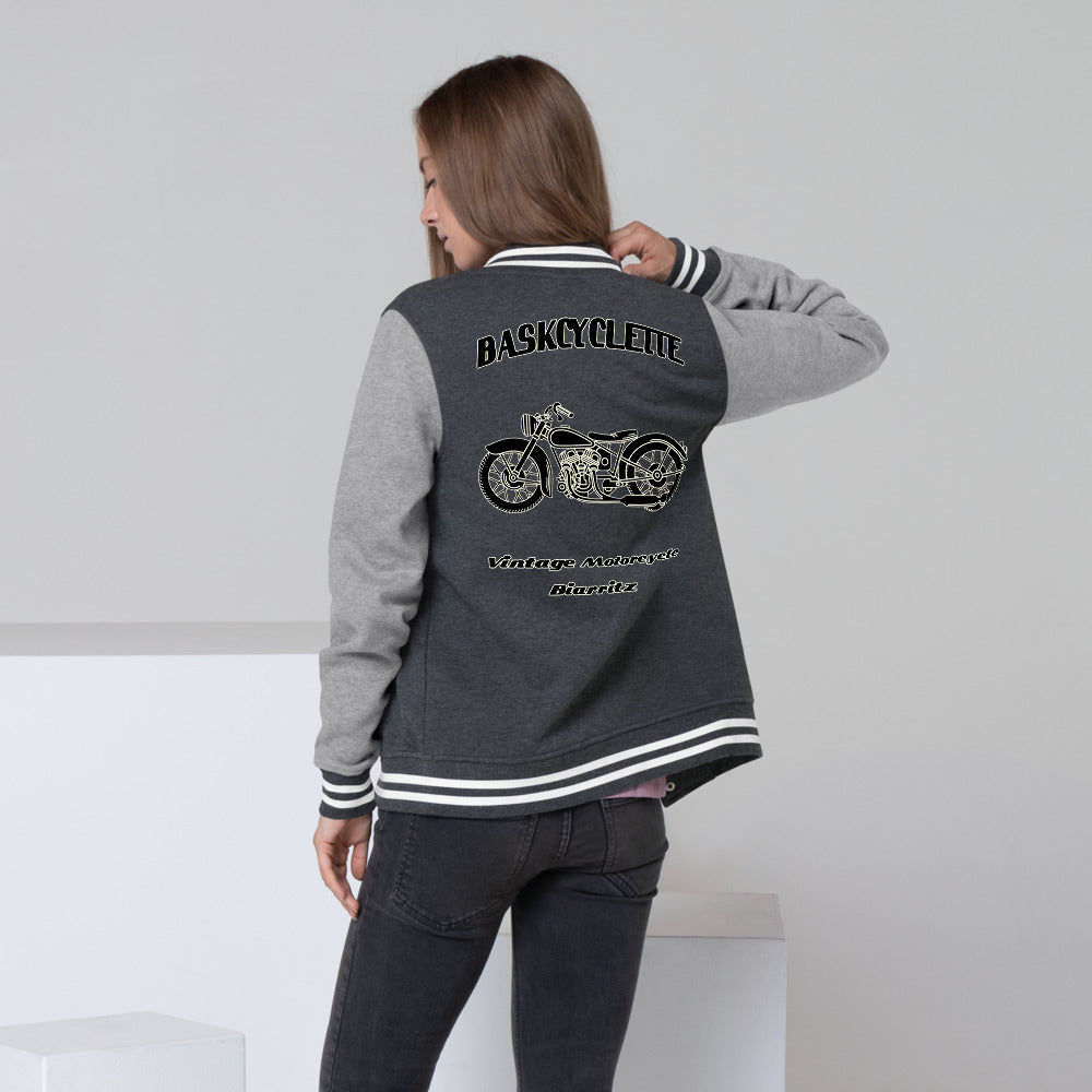 Veste pour Femme Letterman / Women's Letterman Jacket  BASKCYCLETTE VINTAGE MOTORCYCLE