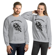 Charger l&#39;image dans la galerie, Sweat Unisexe à Col Rond / Unisex Sweatshirt  BASKCYCLETTE SKULL BIKER
