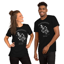 Charger l&#39;image dans la galerie, T-shirt Unisexe à Manches Courtes / Unisex Short Sleeve T-Shirt  BASKCYCLETTE SKULL BIKER
