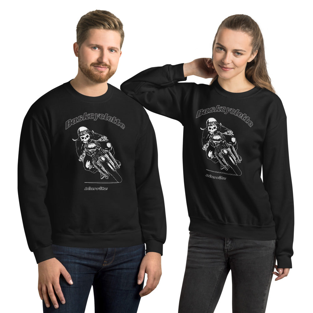 Sweat Unisexe à Col Rond / Unisex Sweatshirt  BASKCYCLETTE SKULL BIKER