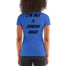 Charger l&#39;image dans la galerie, T-shirt femme manches courtes / Ladies&#39; short sleeve t-shirt LOGO I&#39;M NOT A SUNDAY BIKER
