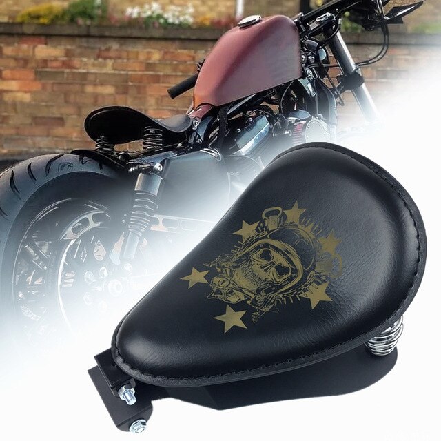 Mono selle avec ou sans fixation et support.Décoration SKULL pour chopper,harley,custom,sporster,vintage,etc...