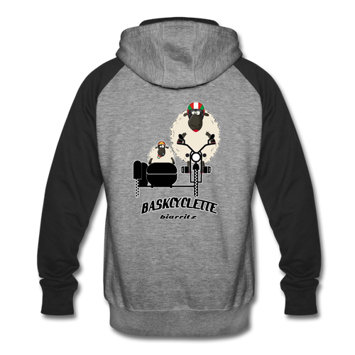 Sweat à capuche Colorblock unisexe / Unisex Colorblock Hoodie  BASKYSHEEP WOMAN SIDECAR - heather gray/black