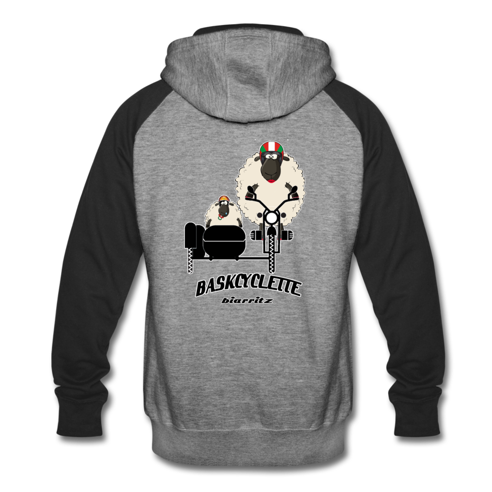 Sweat à capuche Colorblock unisexe / Unisex Colorblock Hoodie  BASKYSHEEP WOMAN SIDECAR - heather gray/black