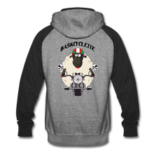 Charger l&#39;image dans la galerie, Sweat à capuche Colorblock unisexe / Unisex Colorblock Hoodie  BASKYSHEEP MAN BIKER - heather gray/black
