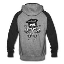 Charger l&#39;image dans la galerie, Sweat à capuche Colorblock unisexe / Unisex Colorblock Hoodie  BASKCYCLETTE SKULL - heather gray/black
