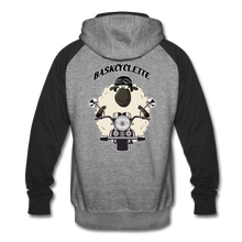 Charger l&#39;image dans la galerie, Sweat à capuche Colorblock unisexe / Unisex Colorblock Hoodie  BASKYSHEEP MAN BIKER - heather gray/black
