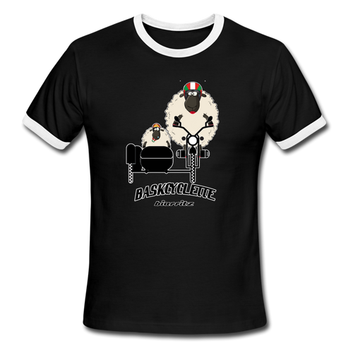 T-shirt Homme Ringer / Men's Ringer T-Shirt  BASKYSHEEP WOMAN SIDECAR - black/white