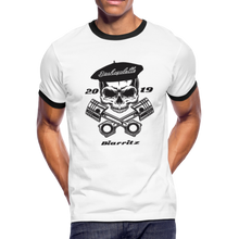 Charger l&#39;image dans la galerie, T-shirt Homme Ringer / Men&#39;s Ringer T-Shirt  SKULL BASKCYCLETTE - white/black
