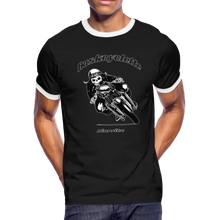 Charger l&#39;image dans la galerie, T-shirt Homme Ringer / Men&#39;s Ringer T-Shirt  BASKCYCLETTE SKULL BIKER - black/white
