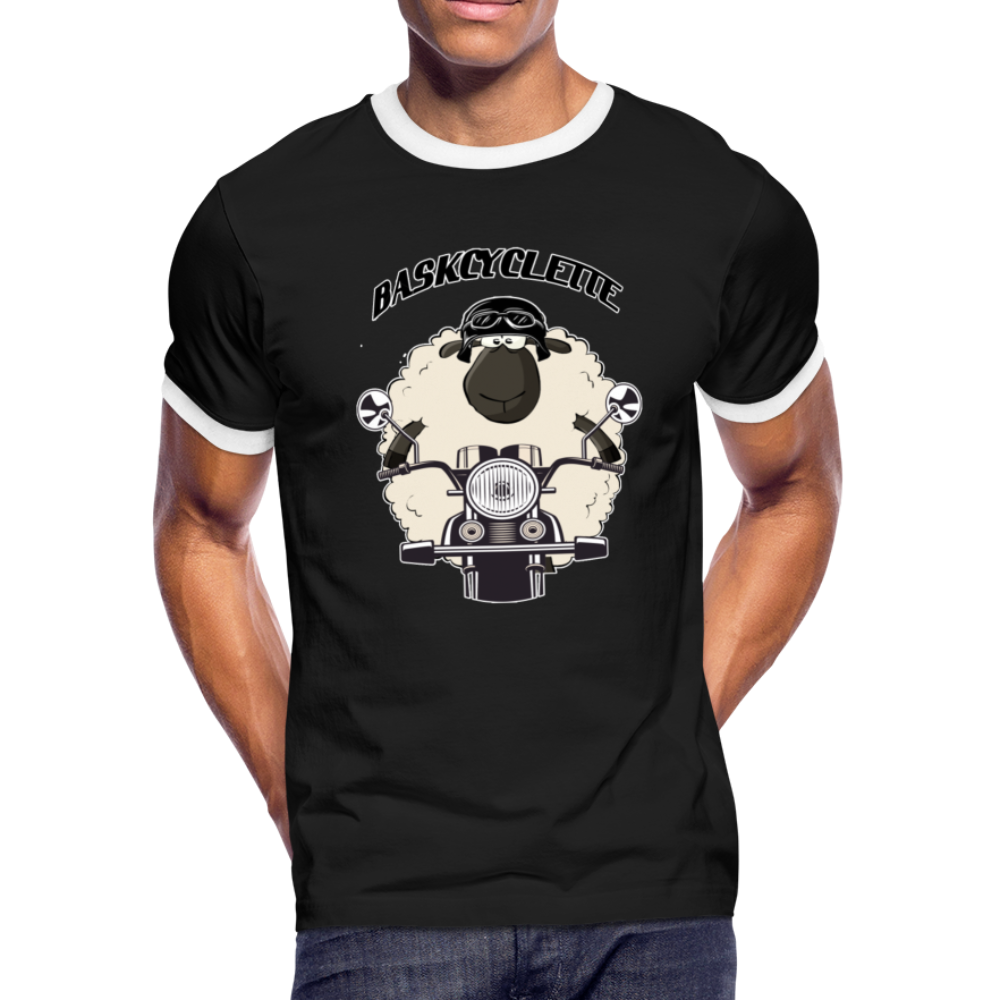 T-shirt Homme Ringer / Men's Ringer T-Shirt  BASKYSHEEP BIKER MAN - black/white