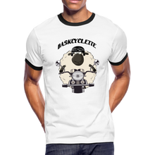 Charger l&#39;image dans la galerie, T-shirt Homme Ringer / Men&#39;s Ringer T-Shirt  BASKYSHEEP BIKER MAN - white/black
